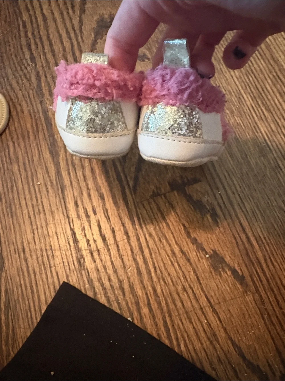 Rising Star White and Pink Fuzzy Trim Baby Walkers